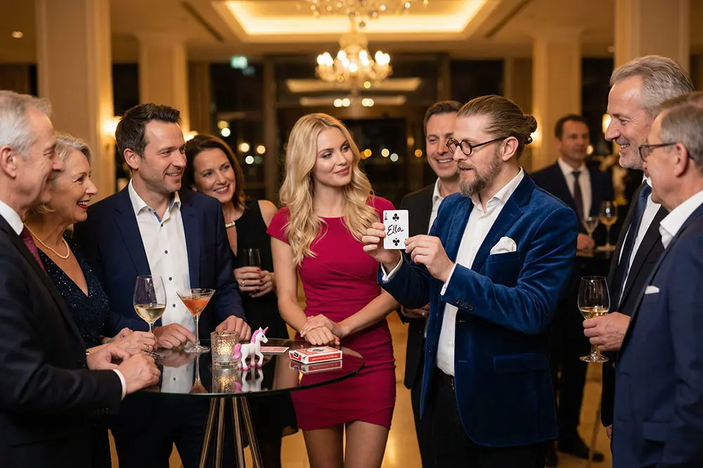 Close-up Zauberei in Hamburg als Walking Act beim Empfang