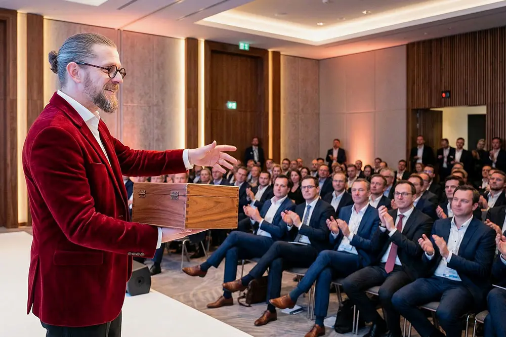 Zauberer Simabu in Hamburg bei einem Firmenevent mit Close-up Zauberei