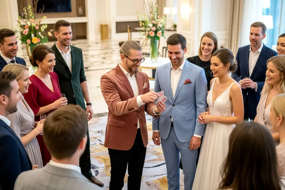 Zauberer Simabu in Hamburg bei einer Hochzeit mit Close-up Zauberei